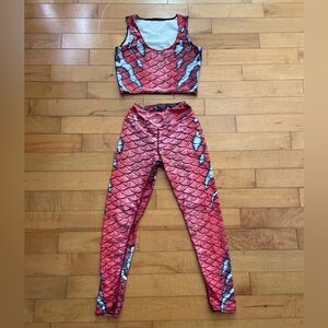 Mermaid Finfolk Merbella ZALESKA Crop Top and Leggings Set